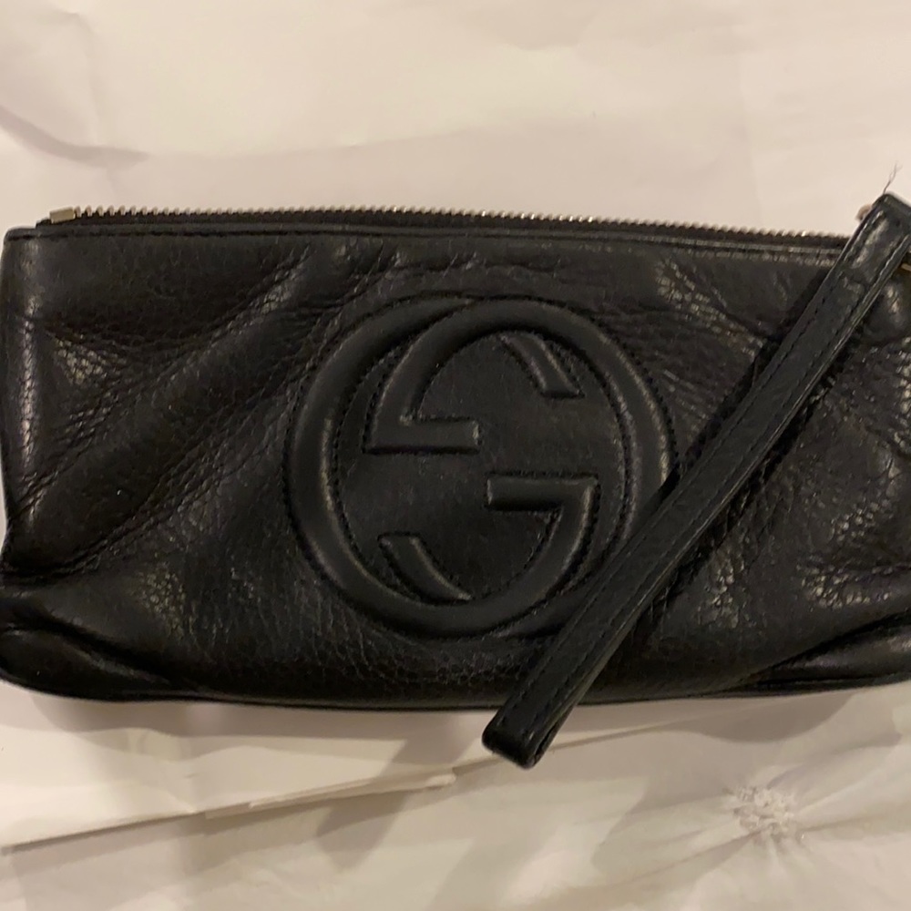 Authentic Gucci Double GG Black wristlet